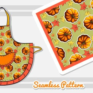 Autumnal Pattern For Apron Stock Illustration