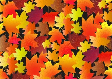 Autumnal pattern with fall maple leaves. Vector illustration Stock Illustration