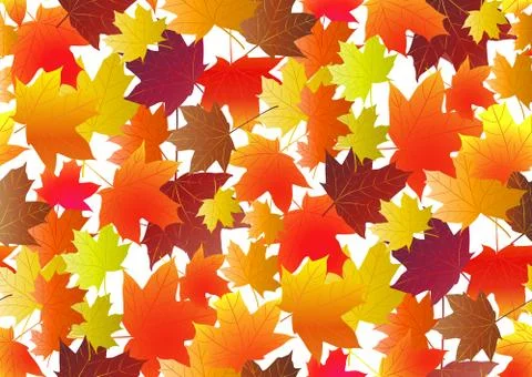 Autumnal pattern with fall maple leaves. Vector illustration Stockillustratie
