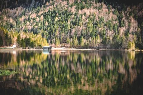 Autumnal reflection Stock Photos