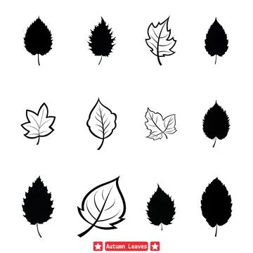 Autumnal Splendor Vector Silhouettes of Falling Leaves Illustrazione stock