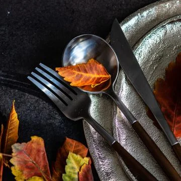Autumnal table setting Stock-Fotos