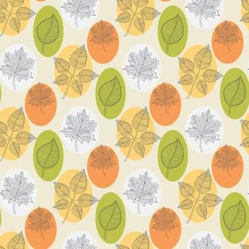 Autumn.Seamless pattern Autumn.Seamless pattern with abstract leafs in yel... 스톡 사진