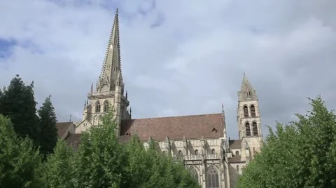 Autun cathedral Stock Footage 11519343