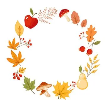 Autunm wreath of autumn elements vector illustration Illustrazione stock