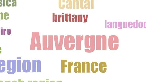 Auvergne Tag Cloud Animated Isolated Stock-Footage 99622922