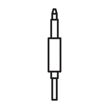 AUX cable icon Black line art vector logo Stock Illustration