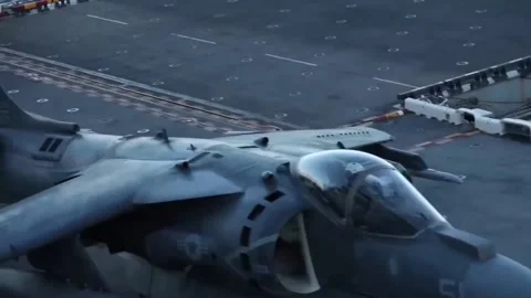 AV-8B Harrier II Vertical Take Off and Landing - Flight Ops ( 11) Stock Footage 162252042