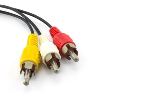 AV cable isolated on white background. Stock-Fotos