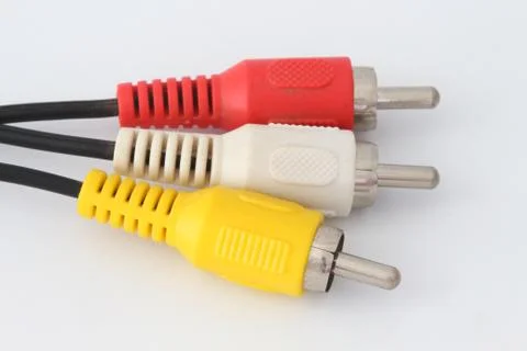 AV cable on white background. Stock Photos