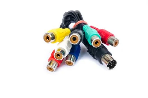 Av cables isolated Stock Photos