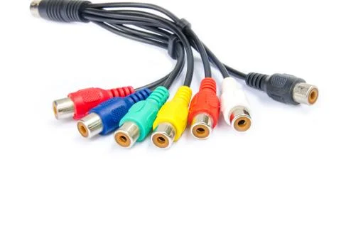 Av cables isolated Stock Photos