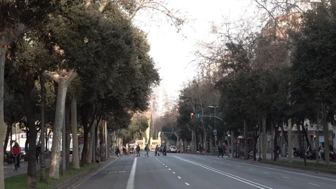Av Diagonal I Barcelona Stock Footage 124428941
