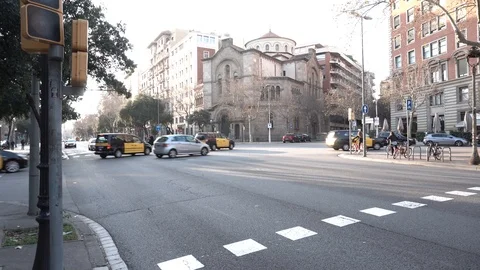 Av Diagonal I Barcelona Stock Footage 124428995