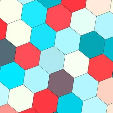 Av Geometry hexagon wall texture background multicolor honeycomb pattern Stock Illustration