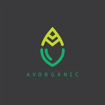 AV letter leaf concept design logo vector icon Stock Illustration