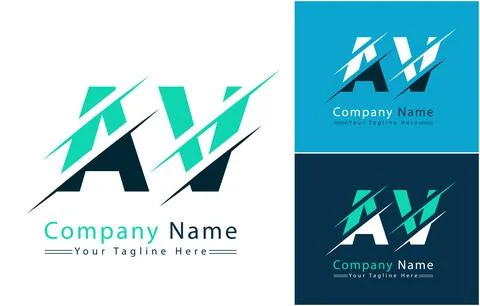 AV Letter Logo Vector Design Concept Elements Illustrazione stock