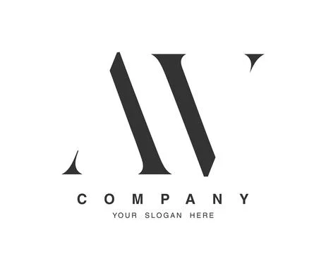 AV logo design. Initial letter a and v serif font style. Creative classic c.. Stock Illustration