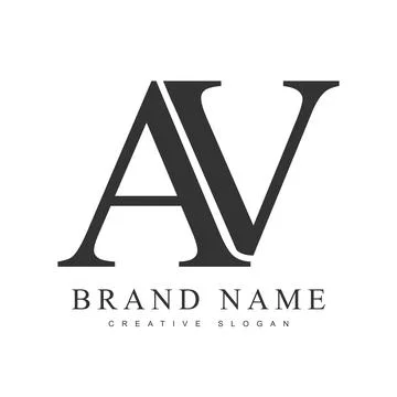 AV trendy logotype template. Initial letter a and v classic font style. Cre.. Stock Illustration