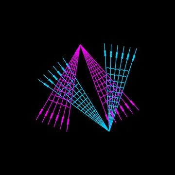 AV, VA initials purple line art fractal logo and vector icon Illustrazione stock