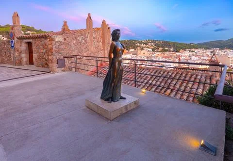Ava Gardner Statue in Tossa de Mar, Spain Stock Photos