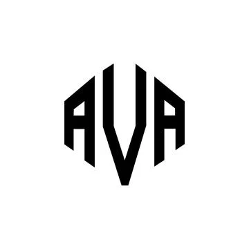 AVA letter logo design with polygon shape. AVA polygon and cube shape logo .. Illustrazione stock