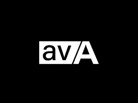 AVA Logo and Graphics design vector art, Icons isolated on black background Illustrazione stock