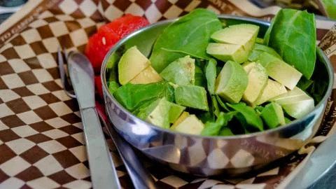 Avacado Simple Salad Stock Photos