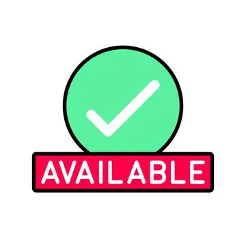 Availability Badge with Checkmark and Bold AVAILABLE Text in Modern Style Stock Illustration