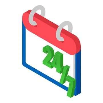 Availability calendar icon, isometric style Stock Illustration