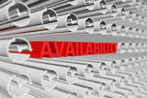 AVAILABILITY concept blurred background 3d render illustration Stock Illustration
