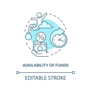 Availability of funds turquoise concept icon Stock Illustration