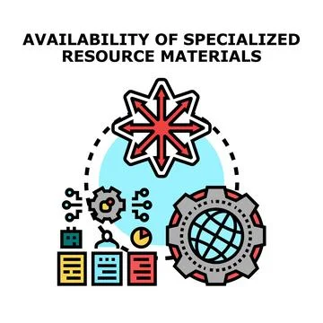 Availability of specialized resource materials delivering global access Stock Illustration