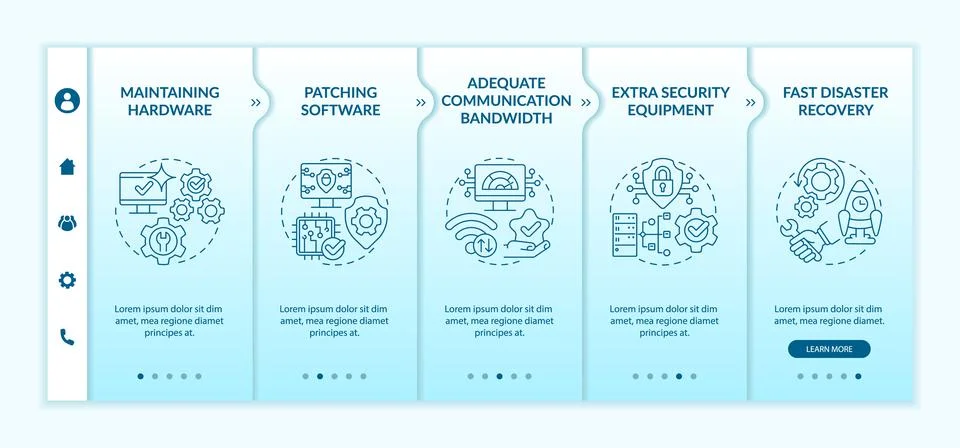 Availability turquoise gradient onboarding template Illustrazione stock
