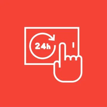 Available around the clock line icon Stock Illustration