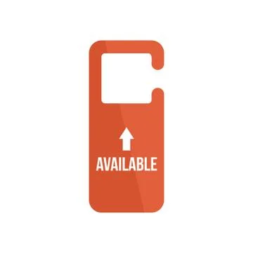 Available door tag icon, flat style 库存插图