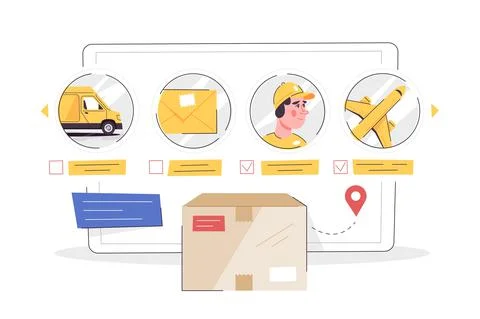 Available fast methods to deliver your order Stock Illustration