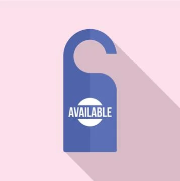 Available hanger tag icon, flat style 库存插图
