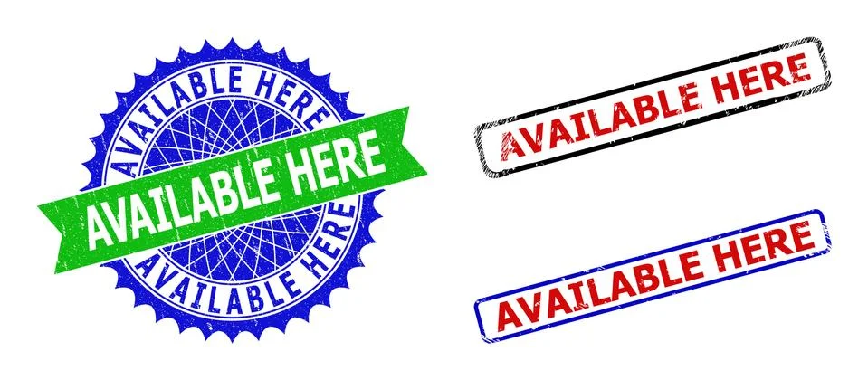 AVAILABLE HERE Rosette and Rectangle Bicolor Stamps with Corroded Surfaces Stock Illustration