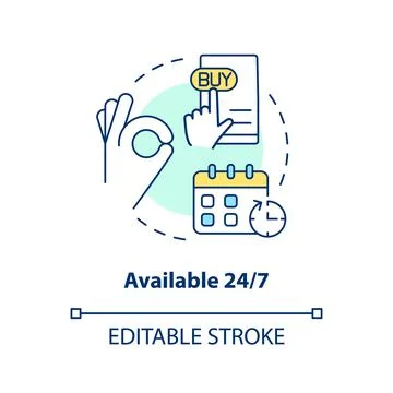 Available hourly concept icon Stock Illustration