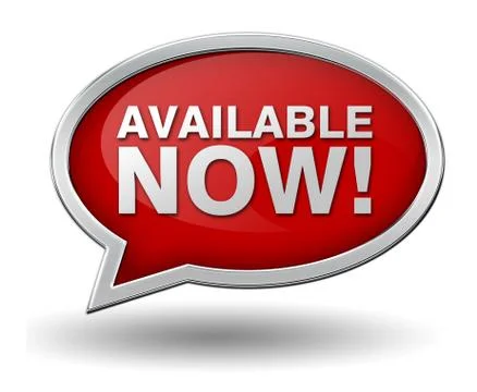 Available now badge concept 3d illustration Stock Illustration
