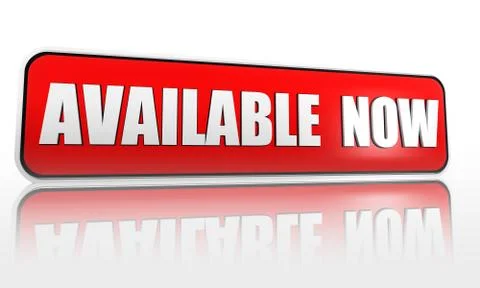 Available now banner Stock Illustration