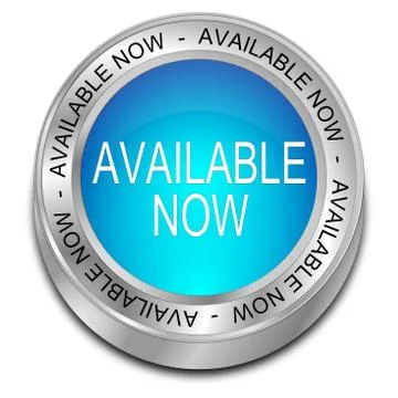 Available now button Stock Illustration