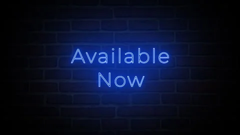 Available Now neon glow text typography animation 4k video Stock Footage 283861534