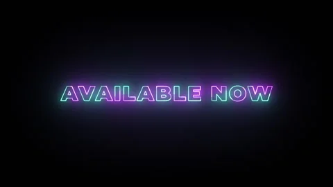 Available Now neon glow text typography animation 4k video Stock Footage 284699382