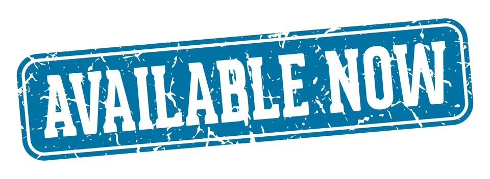 Available now rectangular sign. available now stamp Stockillustratie