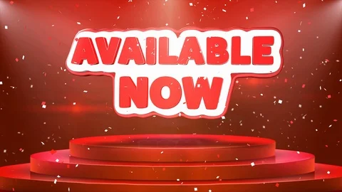 Available Now Text Animation Stage Podium Confetti Loop Animation Stock Footage 106775873