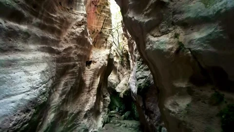 Avakas Gorge Walkthrough Stock Footage 331469947