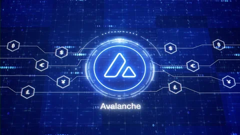 Avalanche animated logo. Avalanche blockchain animation of logo. AVAX intro 스톡 동영상 201902237