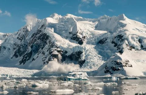 Avalanche in Antarctica Stock Photos